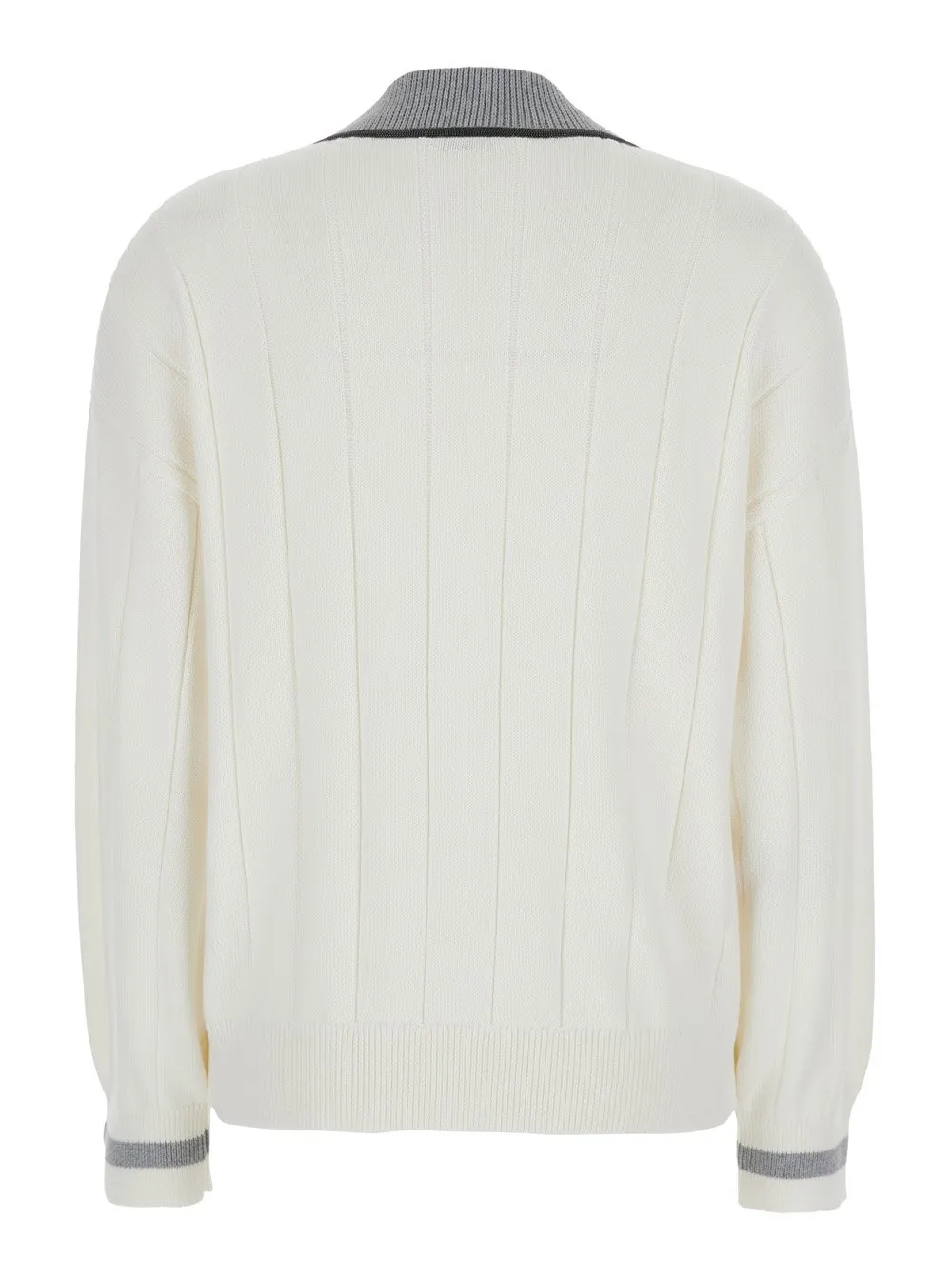 Monili-Trim V-Neck Jumper