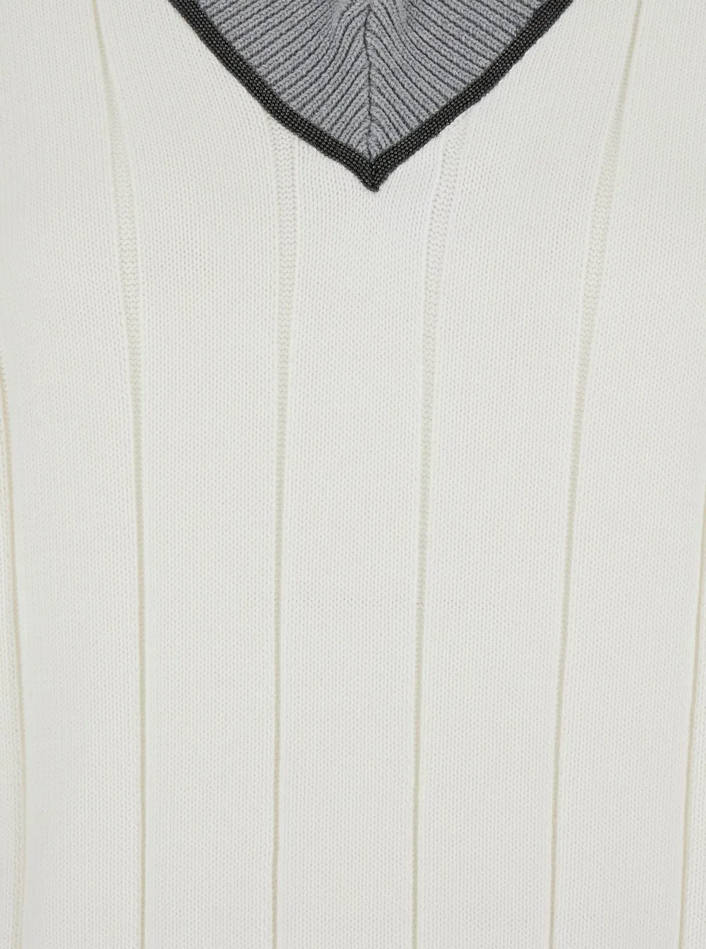Monili-Trim V-Neck Jumper