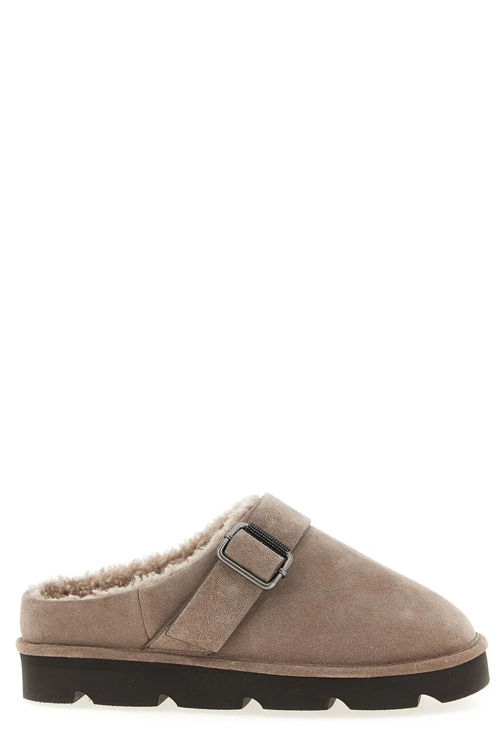 Round Toe Buckled Mules
