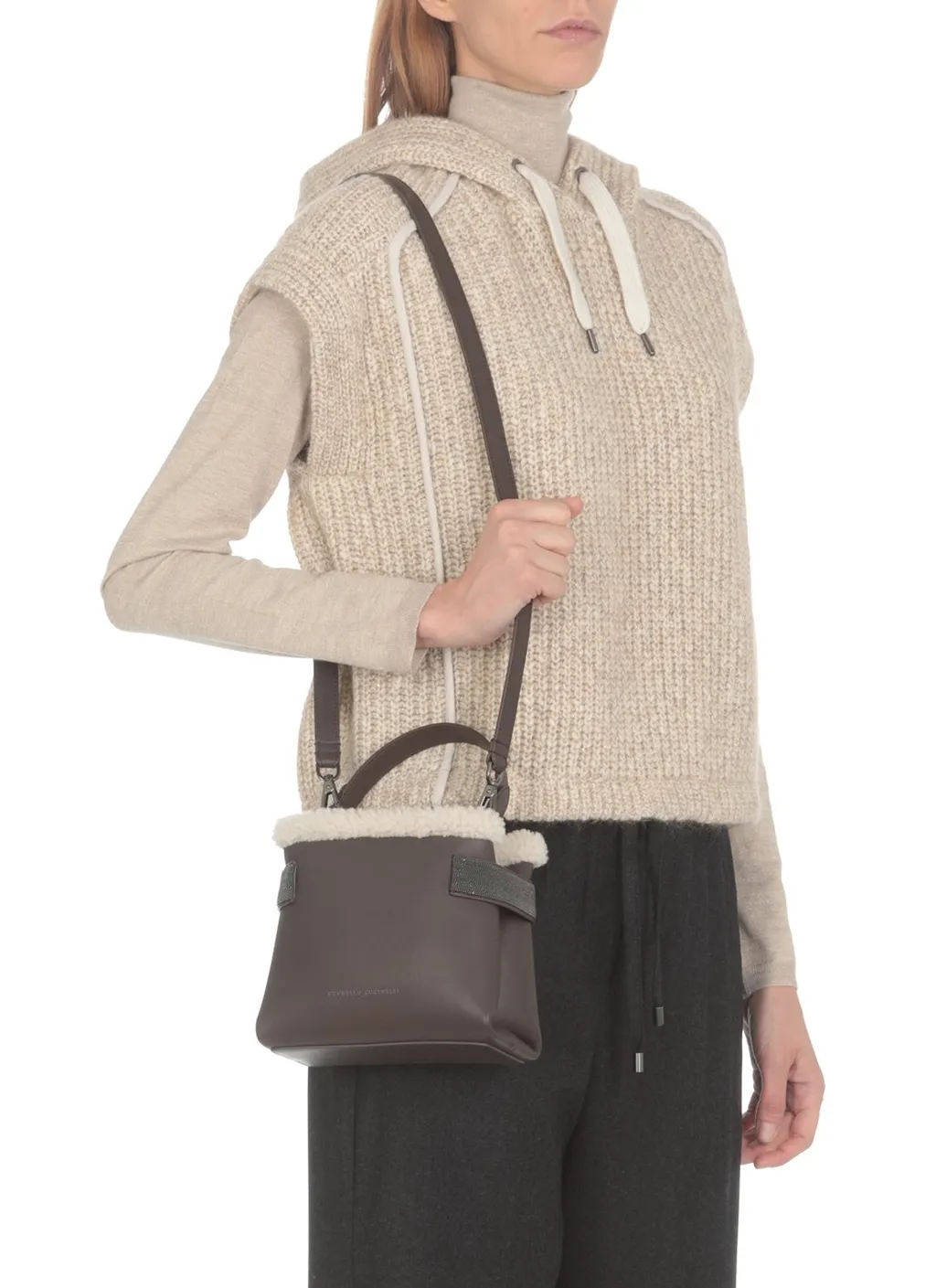 Logo Printed Embellished Tote Bag