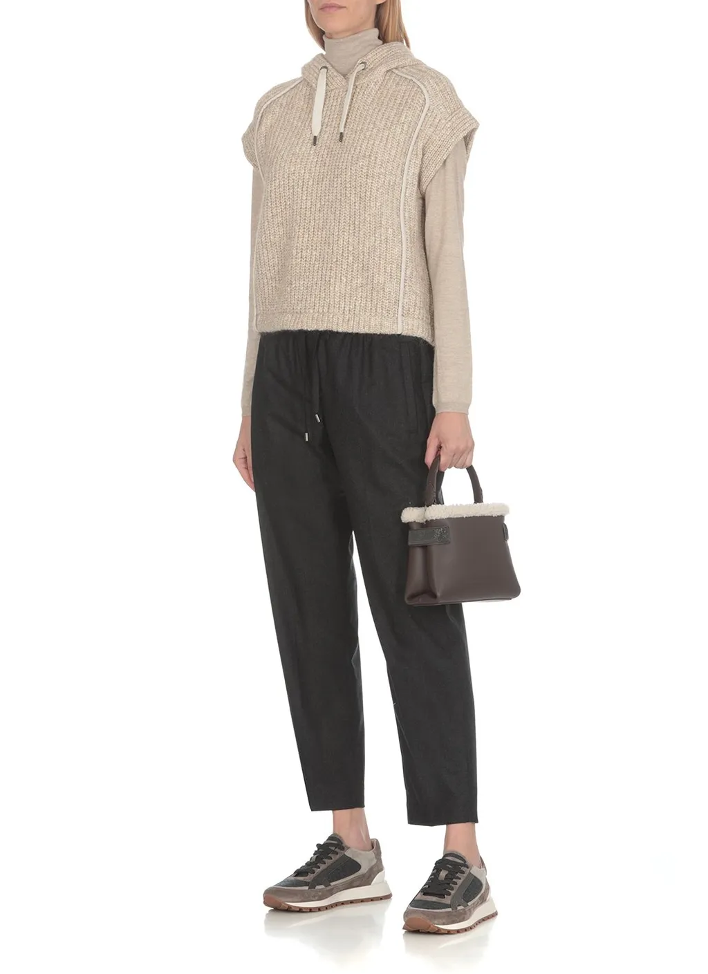 Logo Printed Embellished Tote Bag