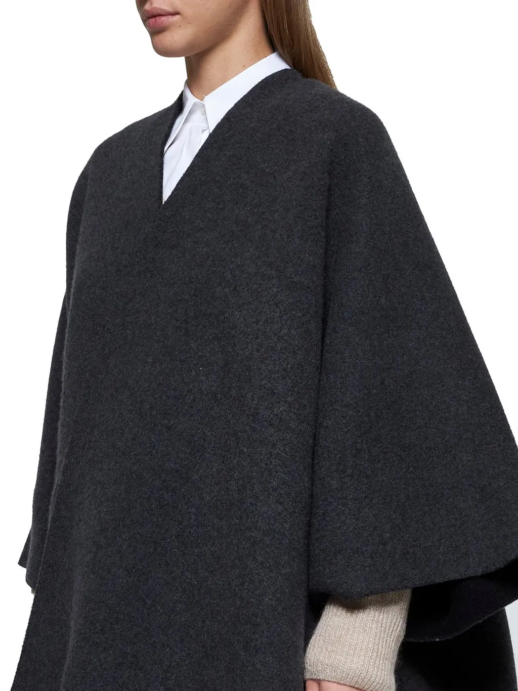 Fringed-Edge Knitted Cape