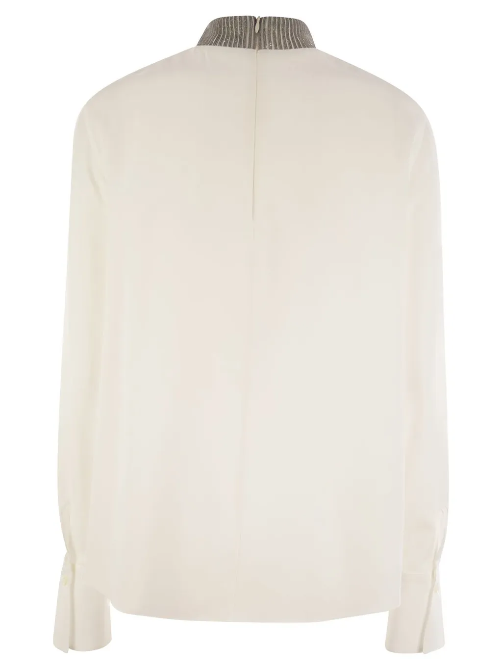 Embellished Mock-Neck Blouse