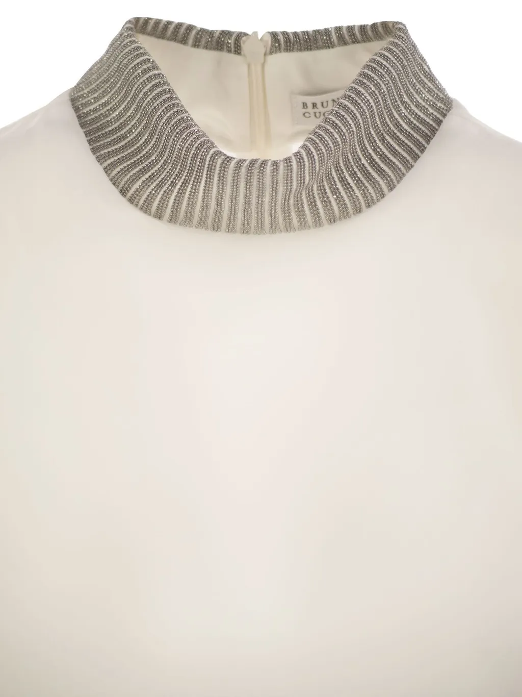Embellished Mock-Neck Blouse