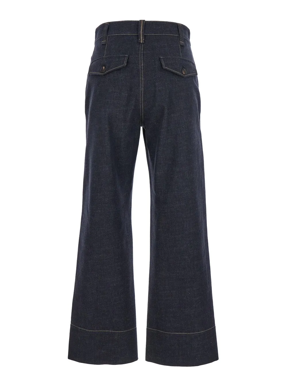 Zipped Wide-Leg Jeans