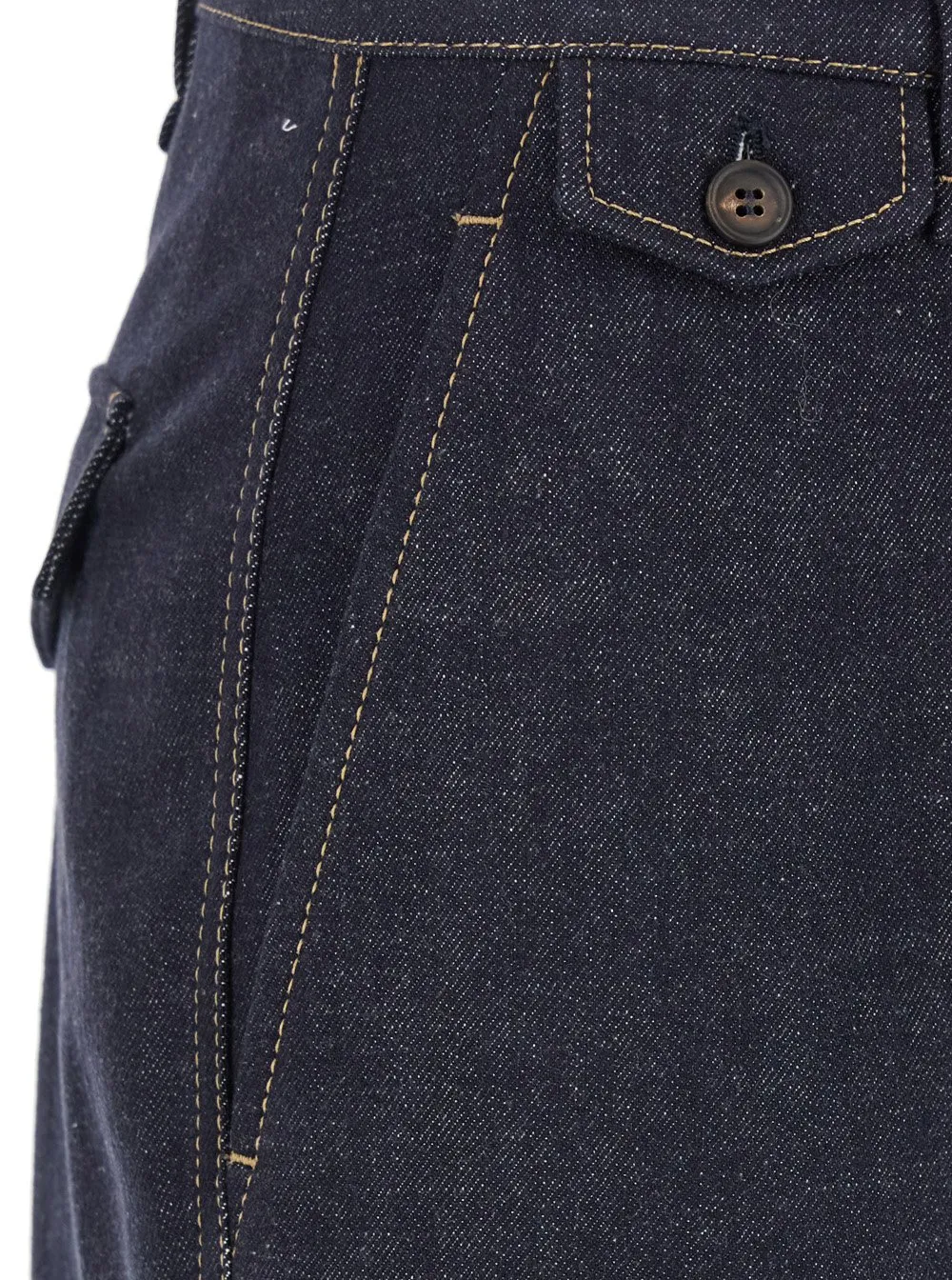 Zipped Wide-Leg Jeans