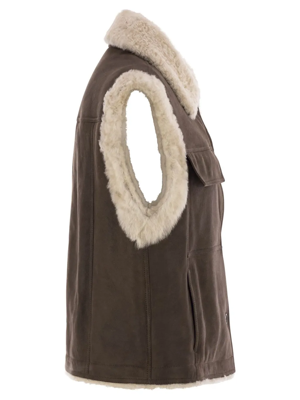 Buttoned Shearling Waistcoat