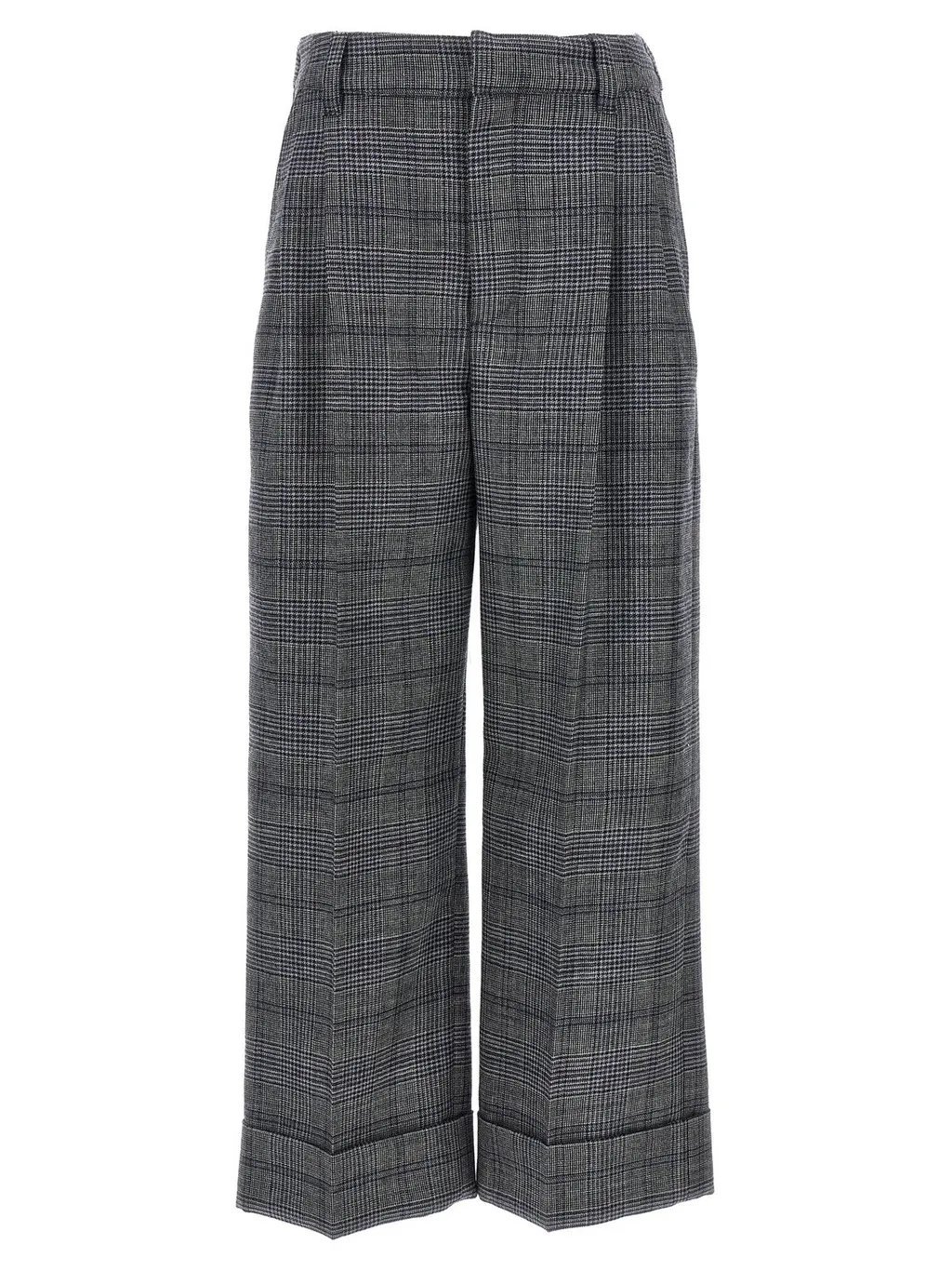 Houndstooth Detailed Pleated Pants