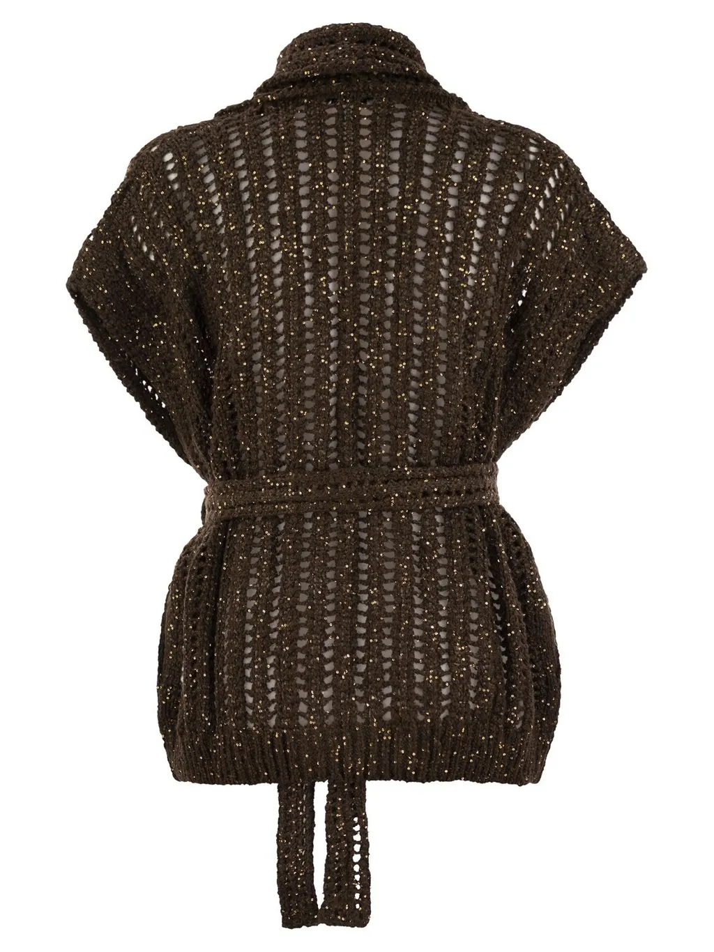 Tied-Waist Knitted Cardigan