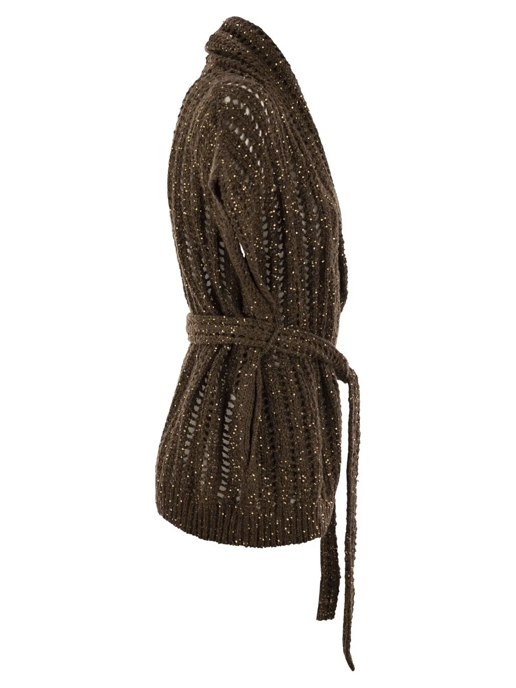 Tied-Waist Knitted Cardigan