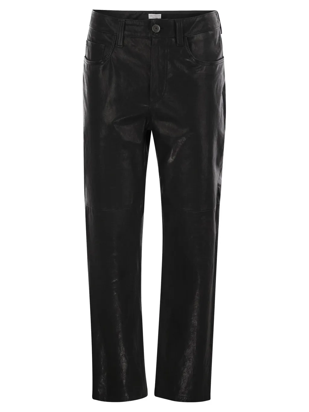Straight-Leg Leather Trousers