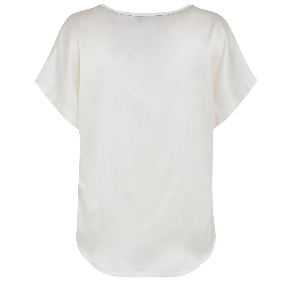 V-Neck Satin T-Shirt