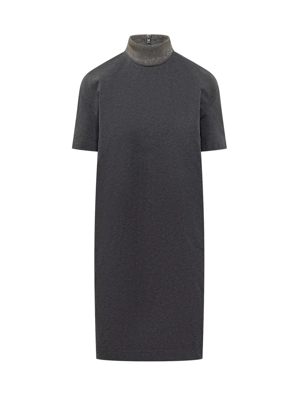 Monili-Detailed High Neck Dress