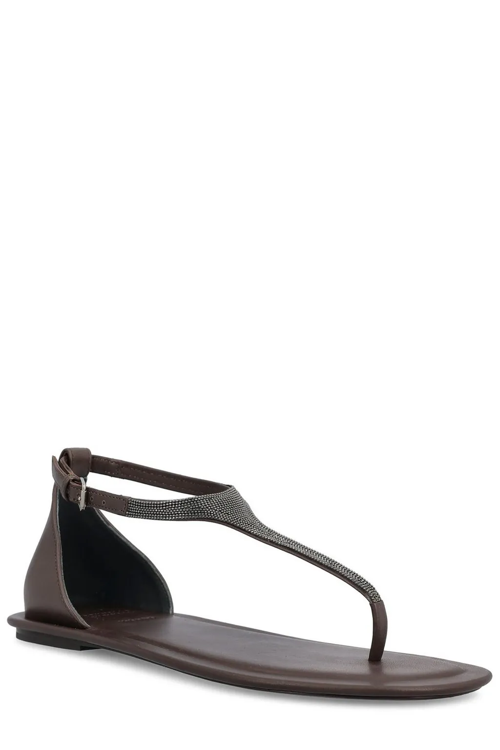 Bead-Detailed Slip-On Sandals