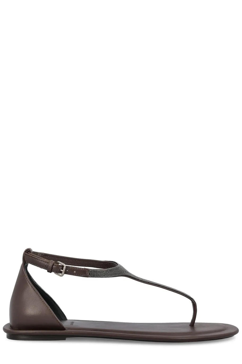 Bead-Detailed Slip-On Sandals