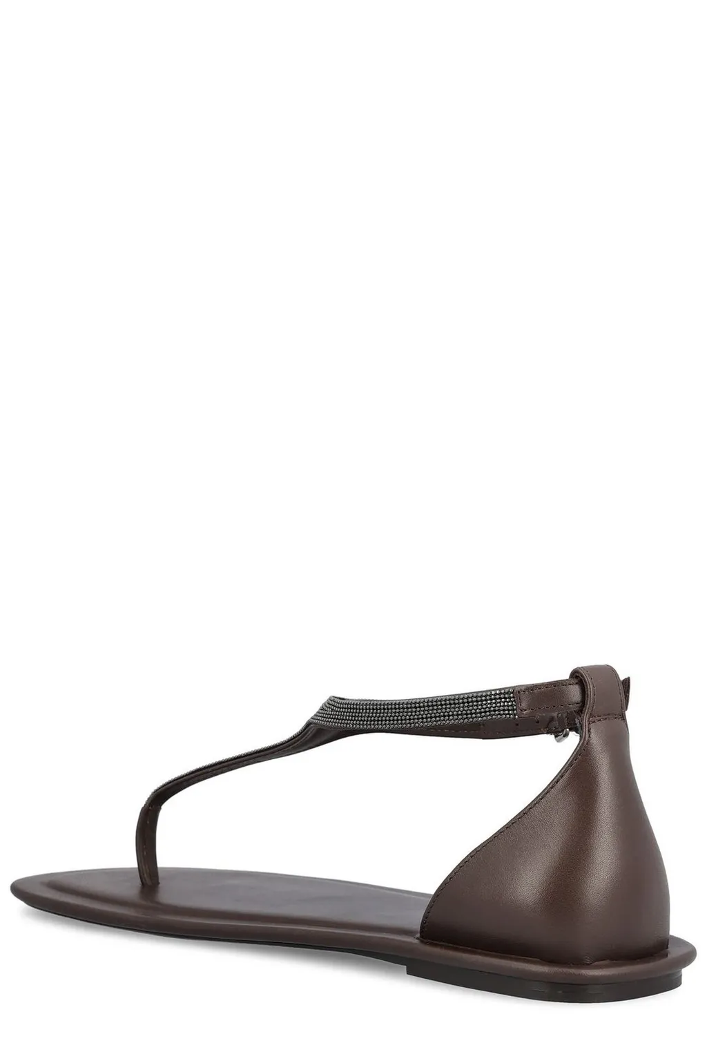 Bead-Detailed Slip-On Sandals