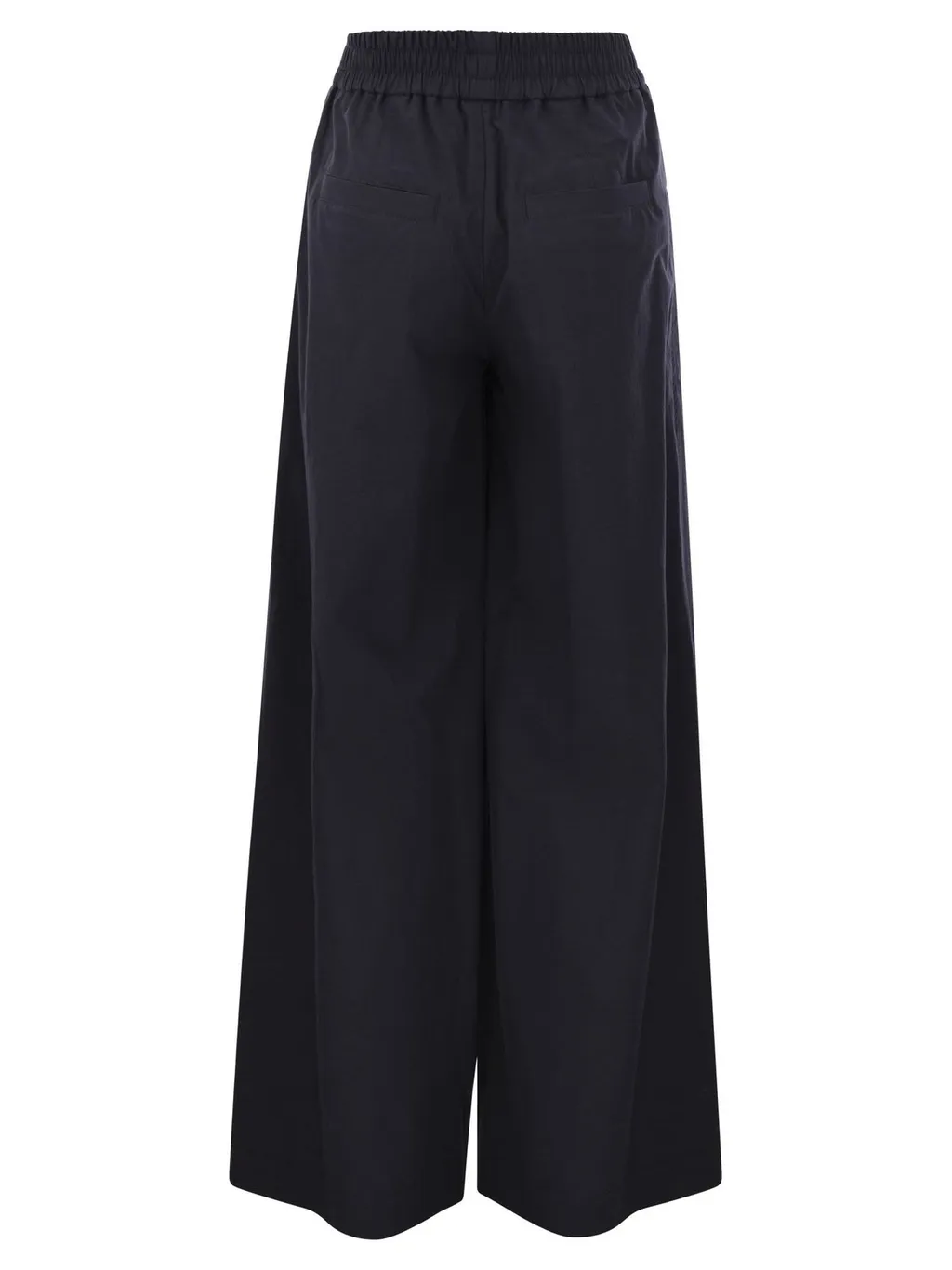 Elasticated Waistband Wide-Leg Trousers