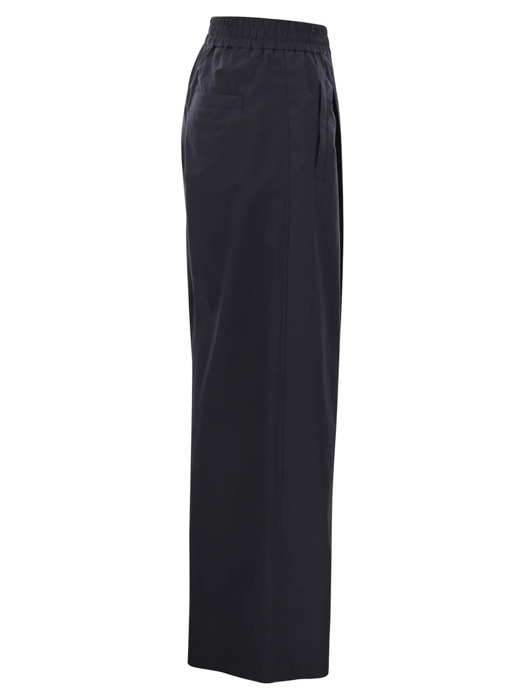 Elasticated Waistband Wide-Leg Trousers