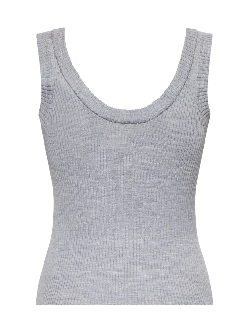 Scoop Neck Ribbed-Knit Vest