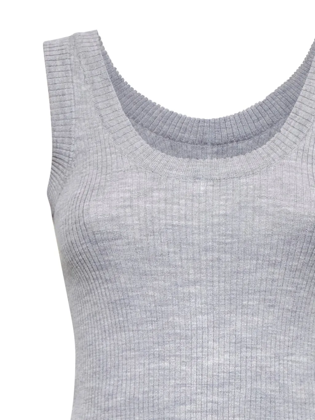 Scoop Neck Ribbed-Knit Vest