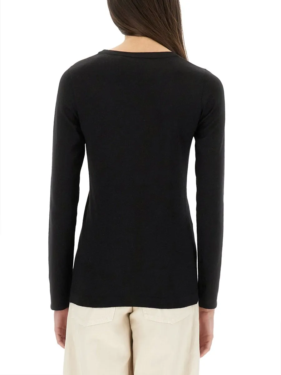 Metallic Long Sleeved Crewneck Sweater