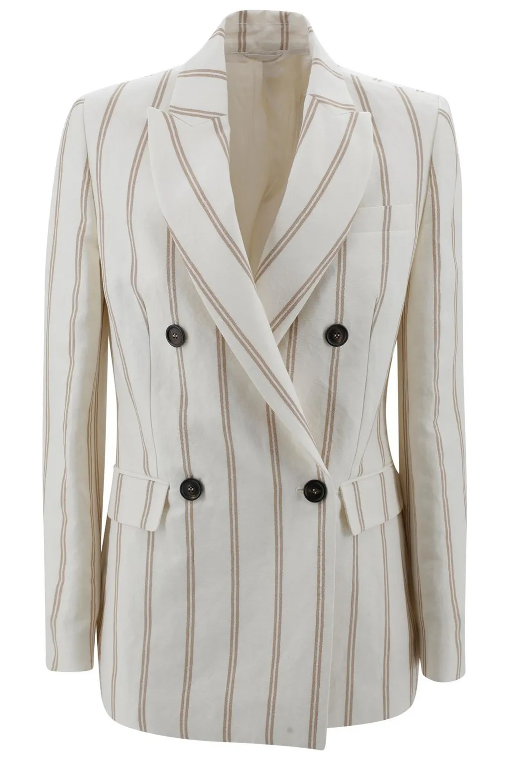 Double-Breasted Striped Blazer