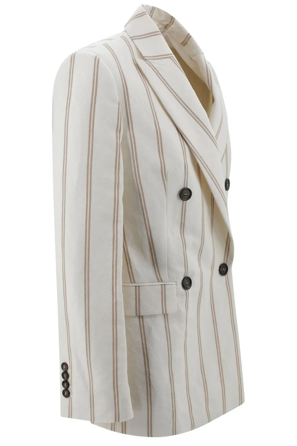 Double-Breasted Striped Blazer