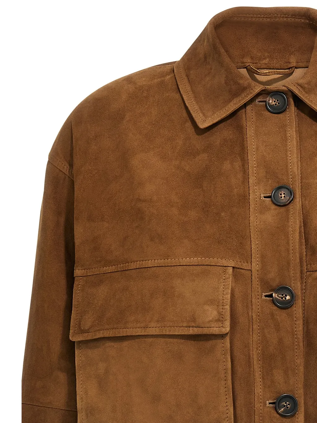 Long-Sleeved Button-Up Jacket