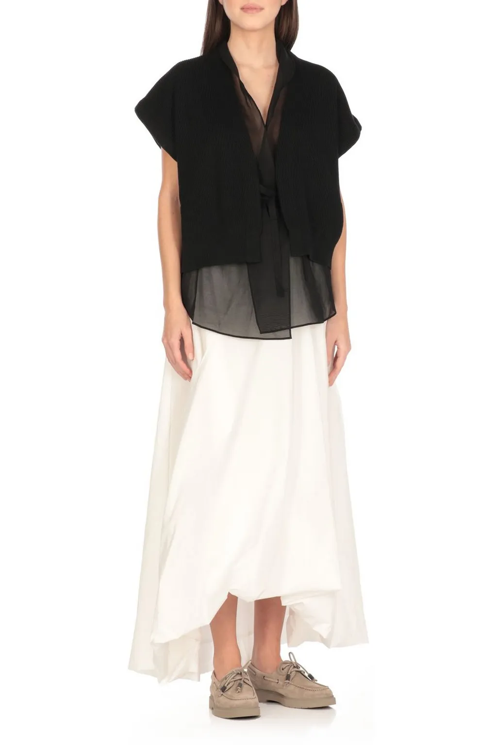 Layered Tied Waist Cardigan