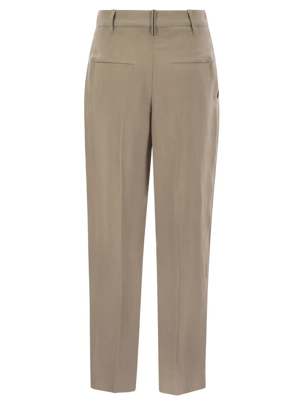 Straight-Leg Pleated Pants
