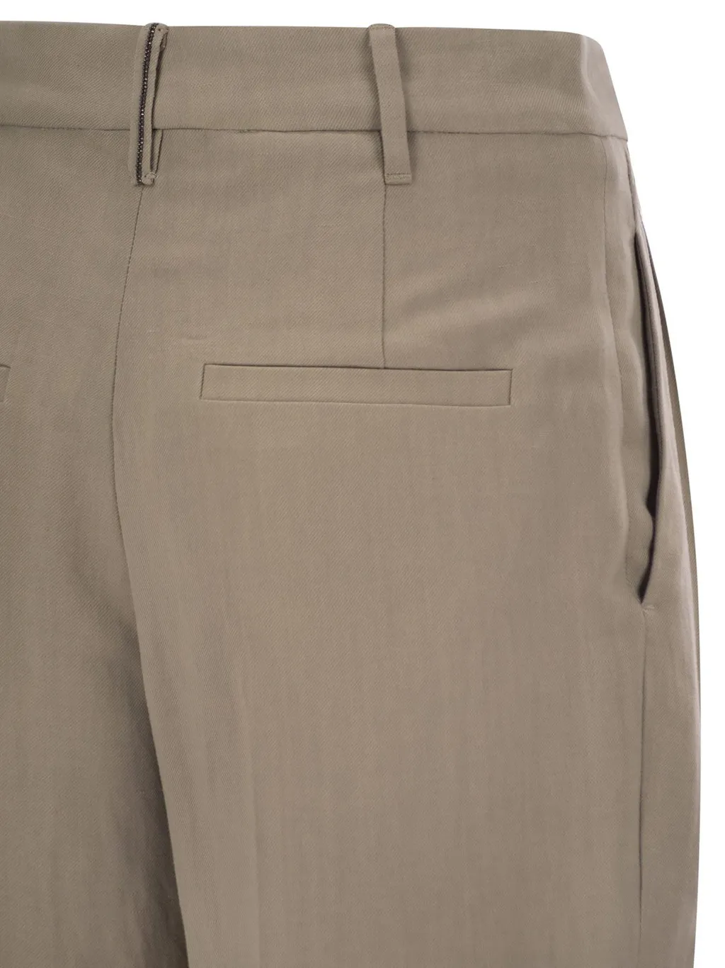 Straight-Leg Pleated Pants