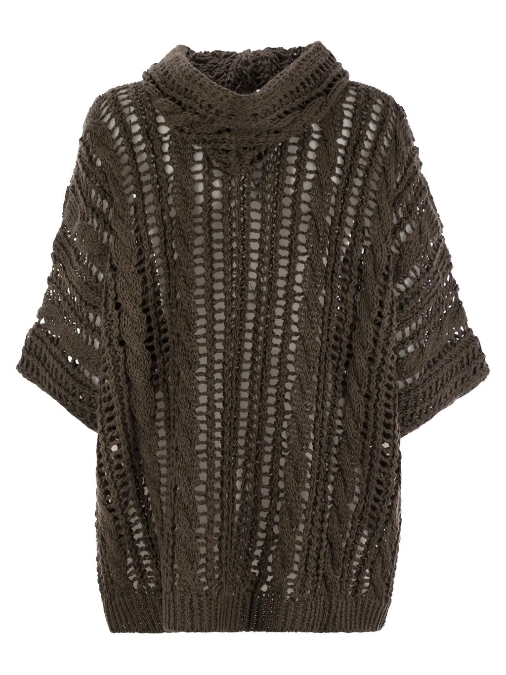 Zip-Up Hooded Knitted Cardigan