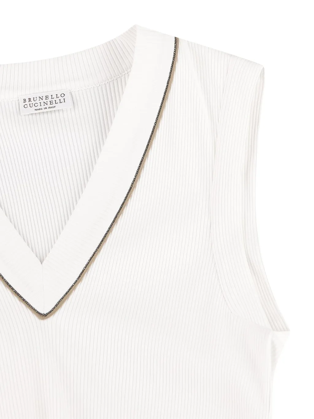 Shiny Pip Ribbed Jersey Top