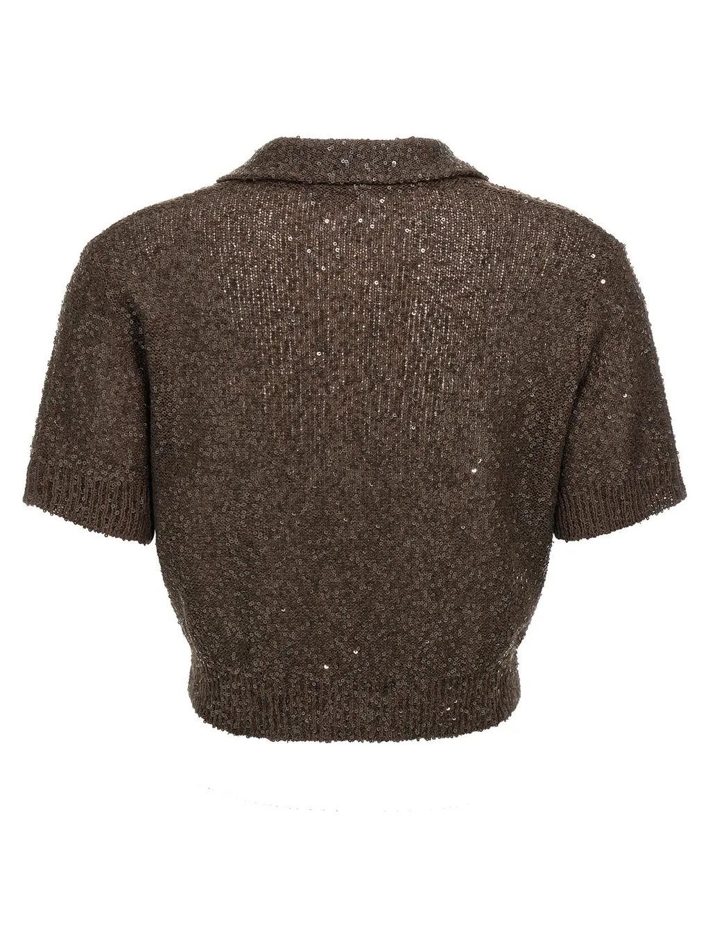 Sequin Embellished Polo Top
