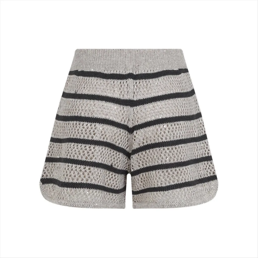 Striped Knitted Shorts