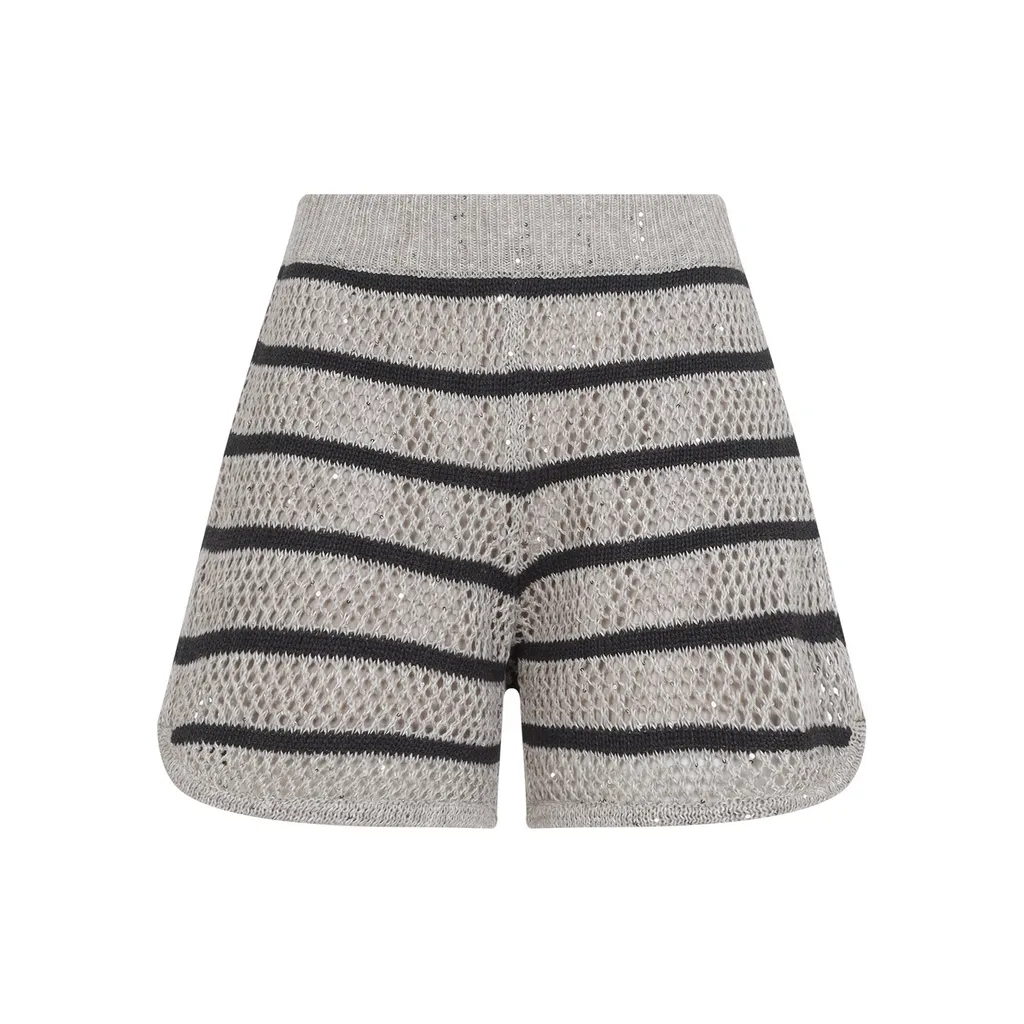 Striped Knitted Shorts