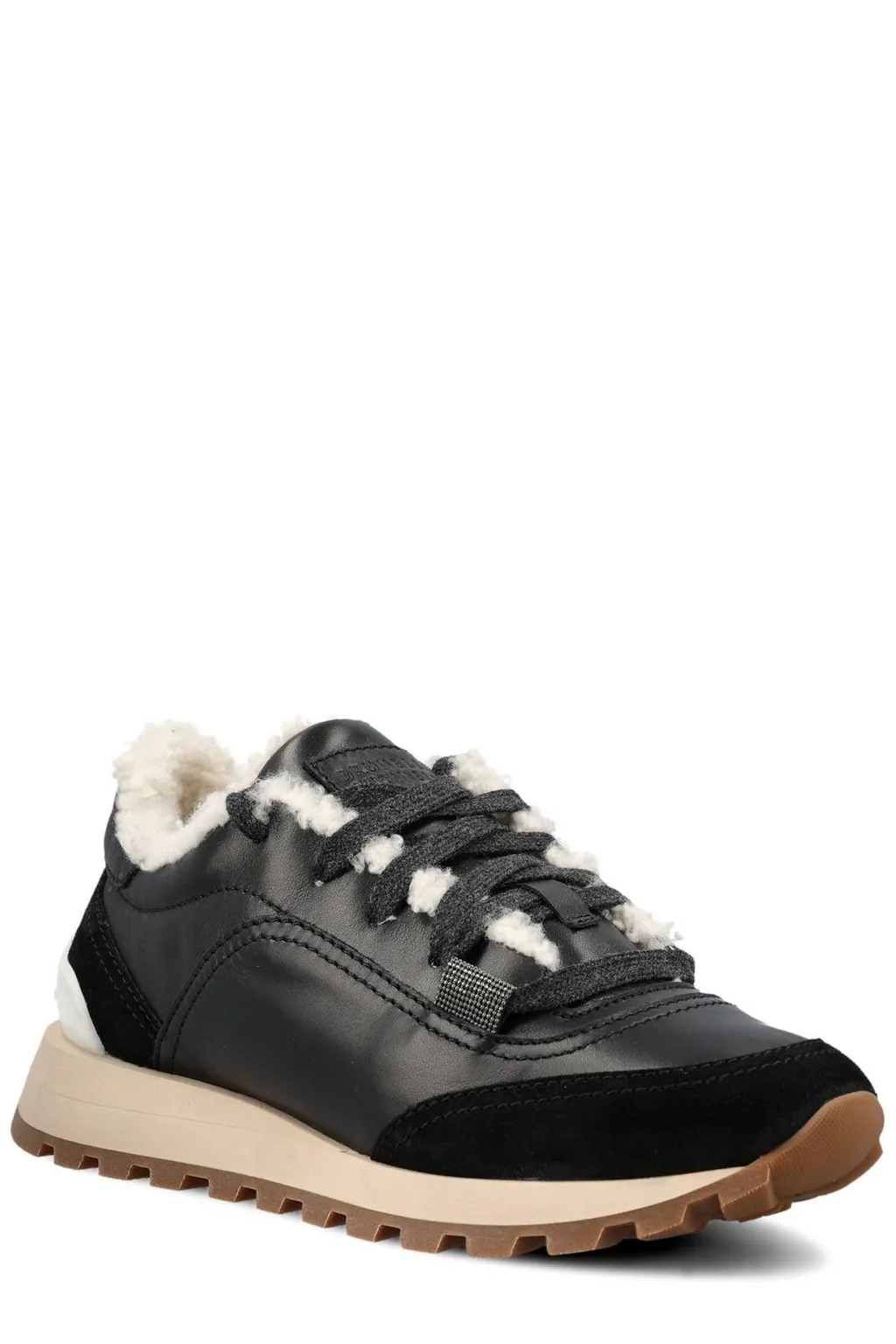 Shearling Lace-Up Sneakers
