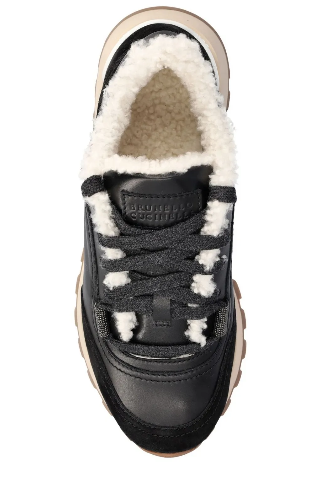 Shearling Lace-Up Sneakers