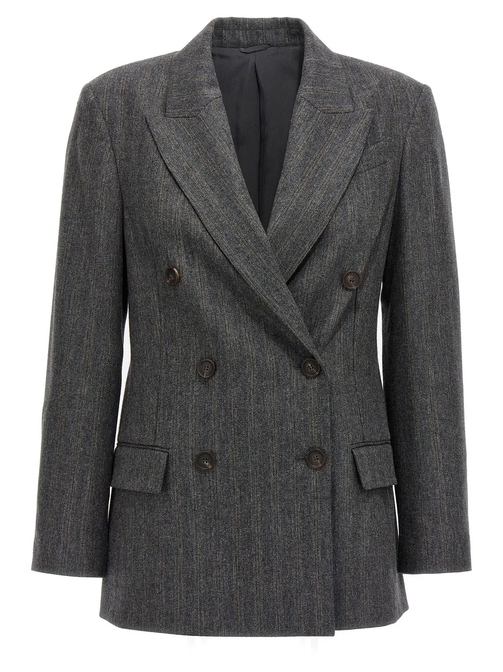 Striped Double-Breasted Blazer