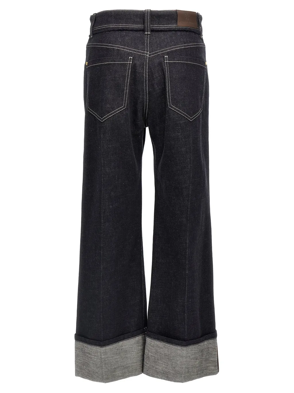 High-Waisted Turn-Up Brim Jeans