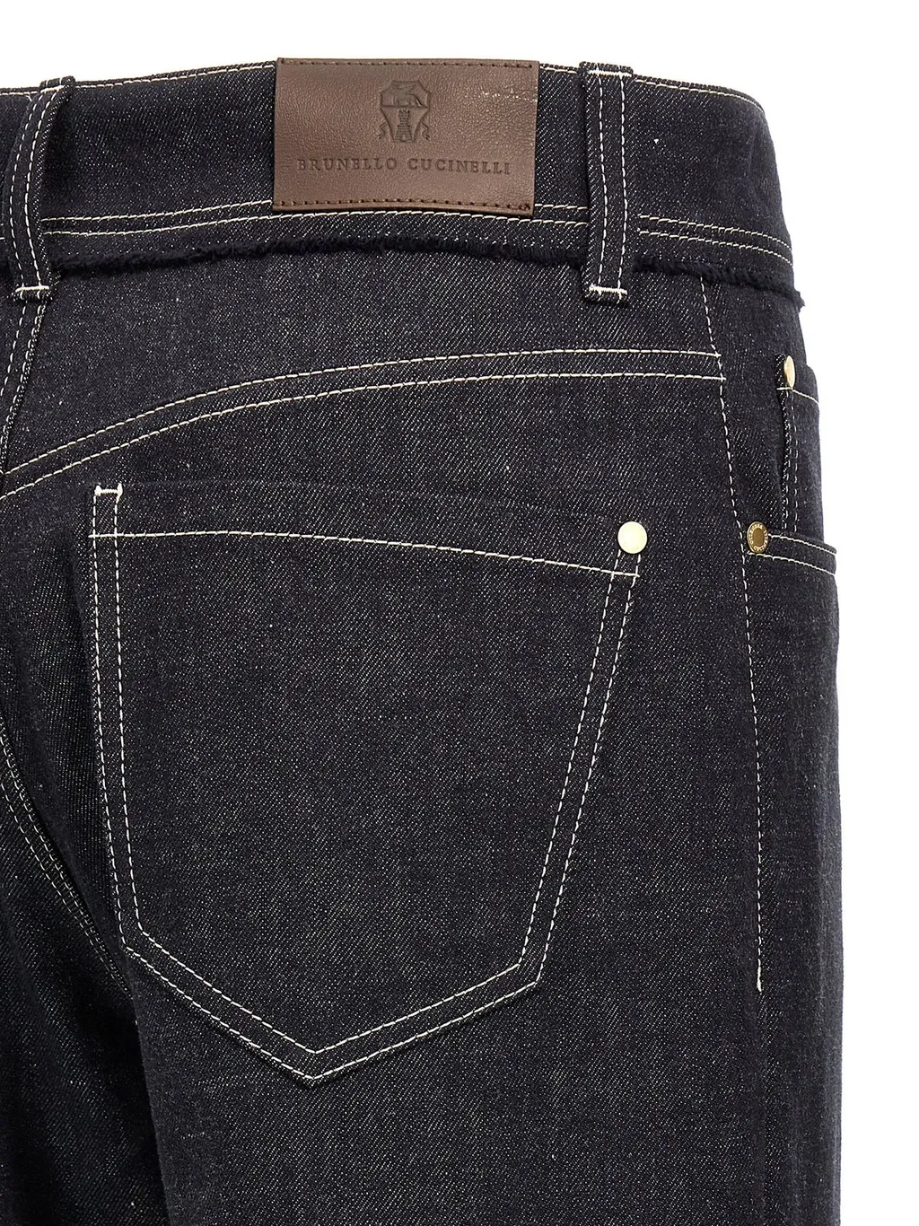 High-Waisted Turn-Up Brim Jeans