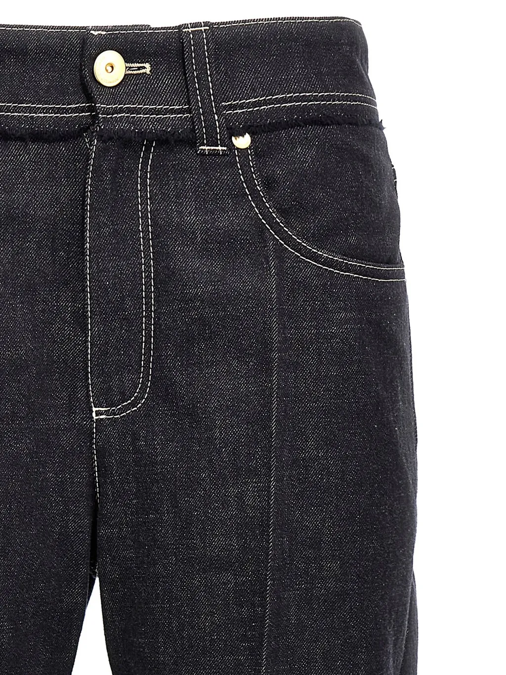 High-Waisted Turn-Up Brim Jeans