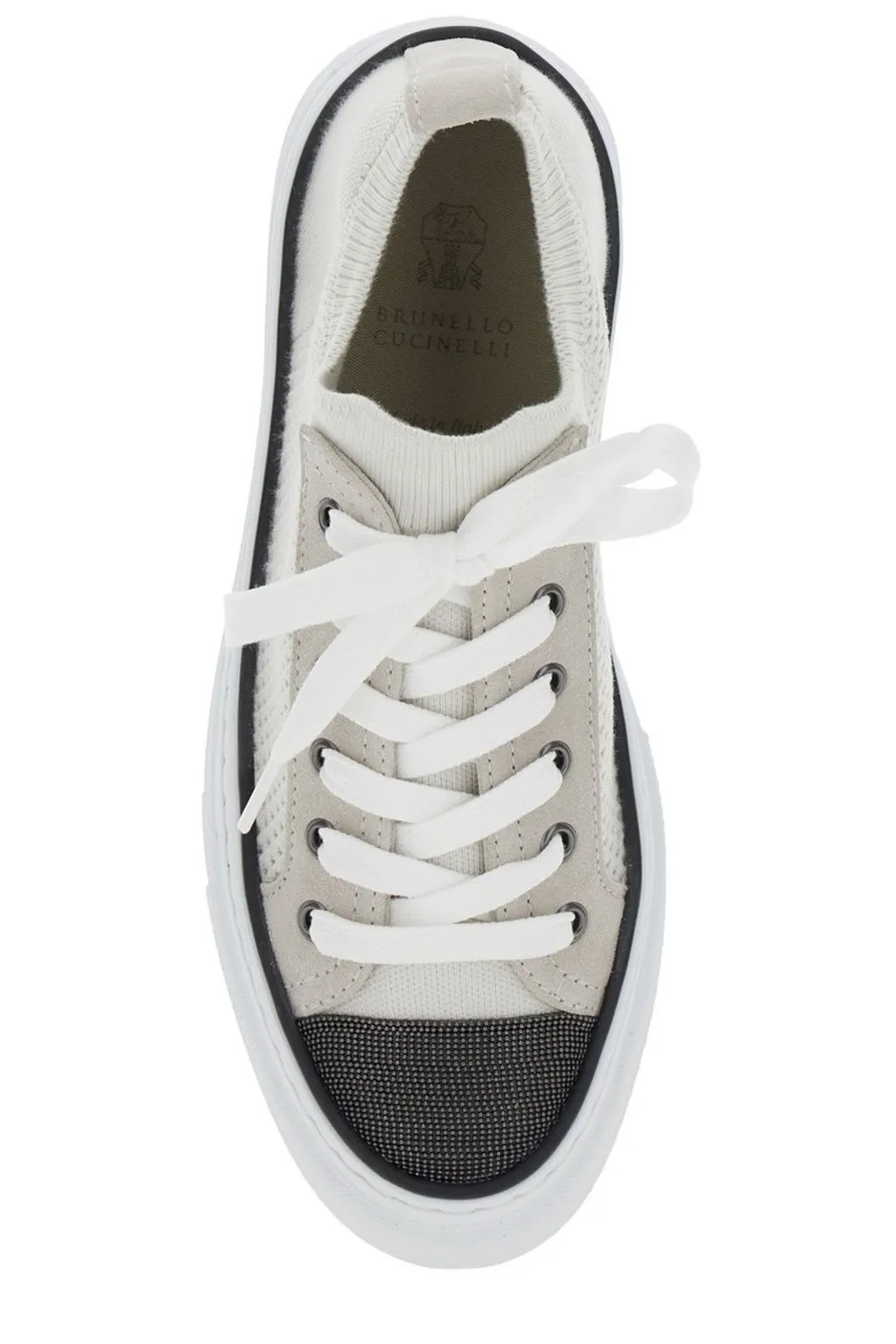 Knitted Lace-Up Sneakers