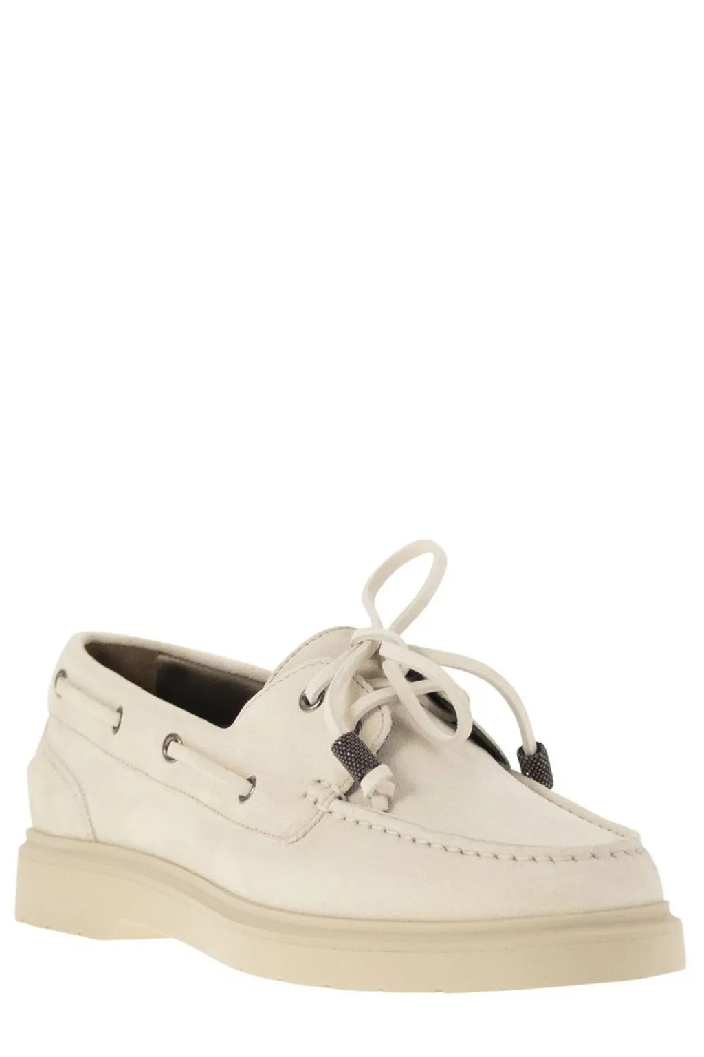 Monili-Chain Slip-On Boat Shoes