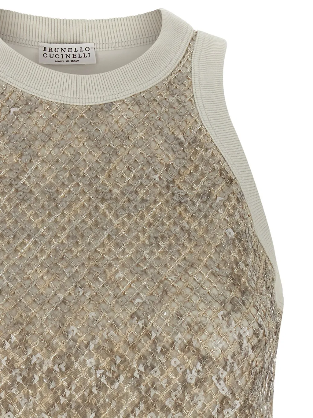 Sequin Embellished Sleeveless Tank Top