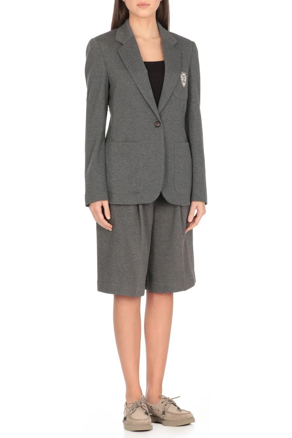 Logo Patch Single-Breasted Blazer