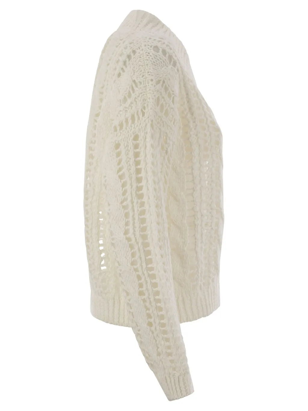 Cable-Knit Mesh Jumper