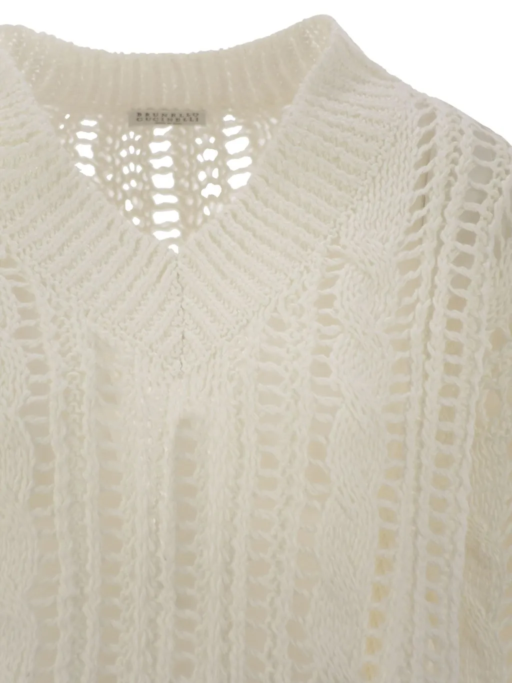 Cable-Knit Mesh Jumper
