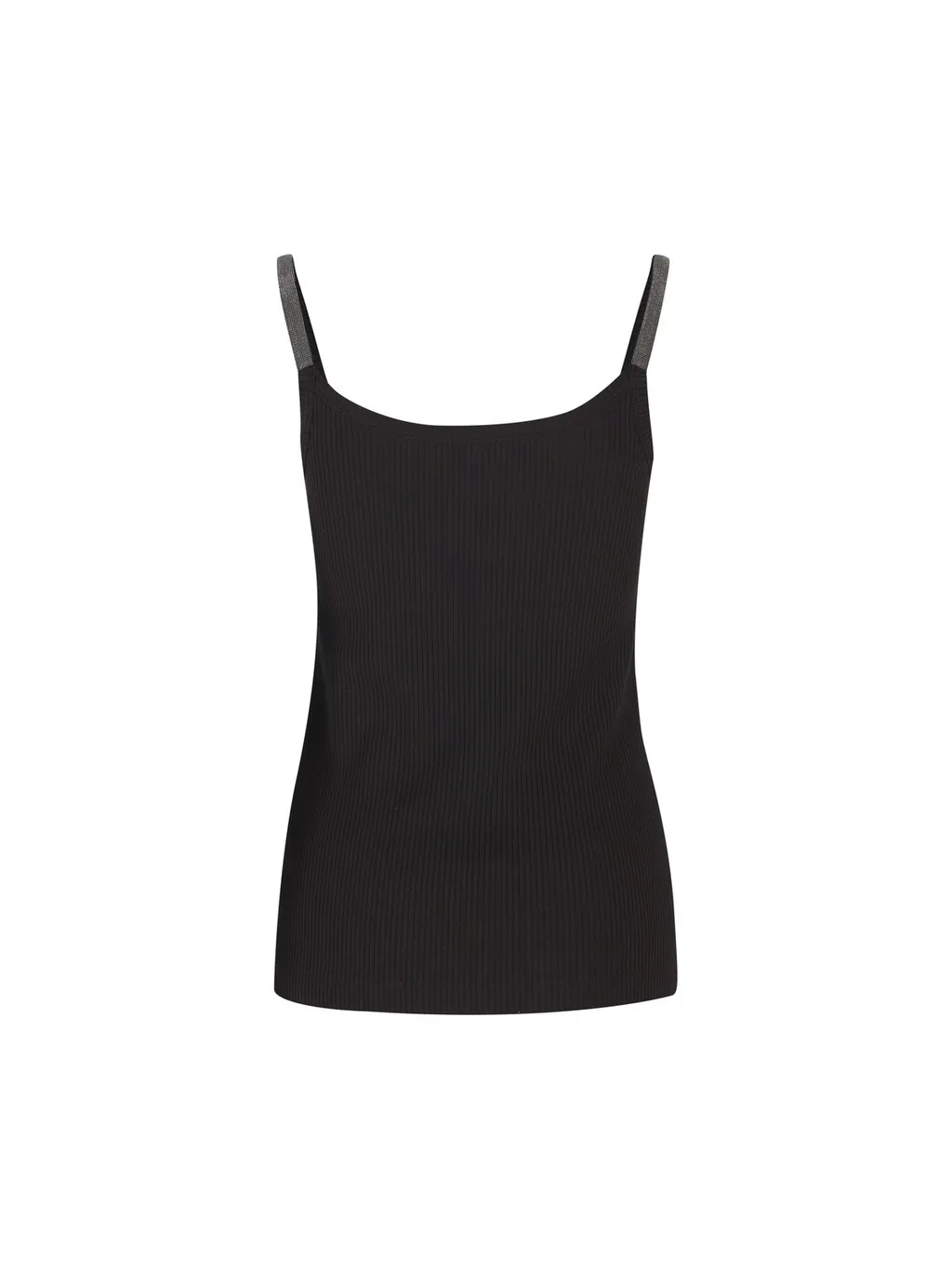 Monile-Embellished Ribbed Top
