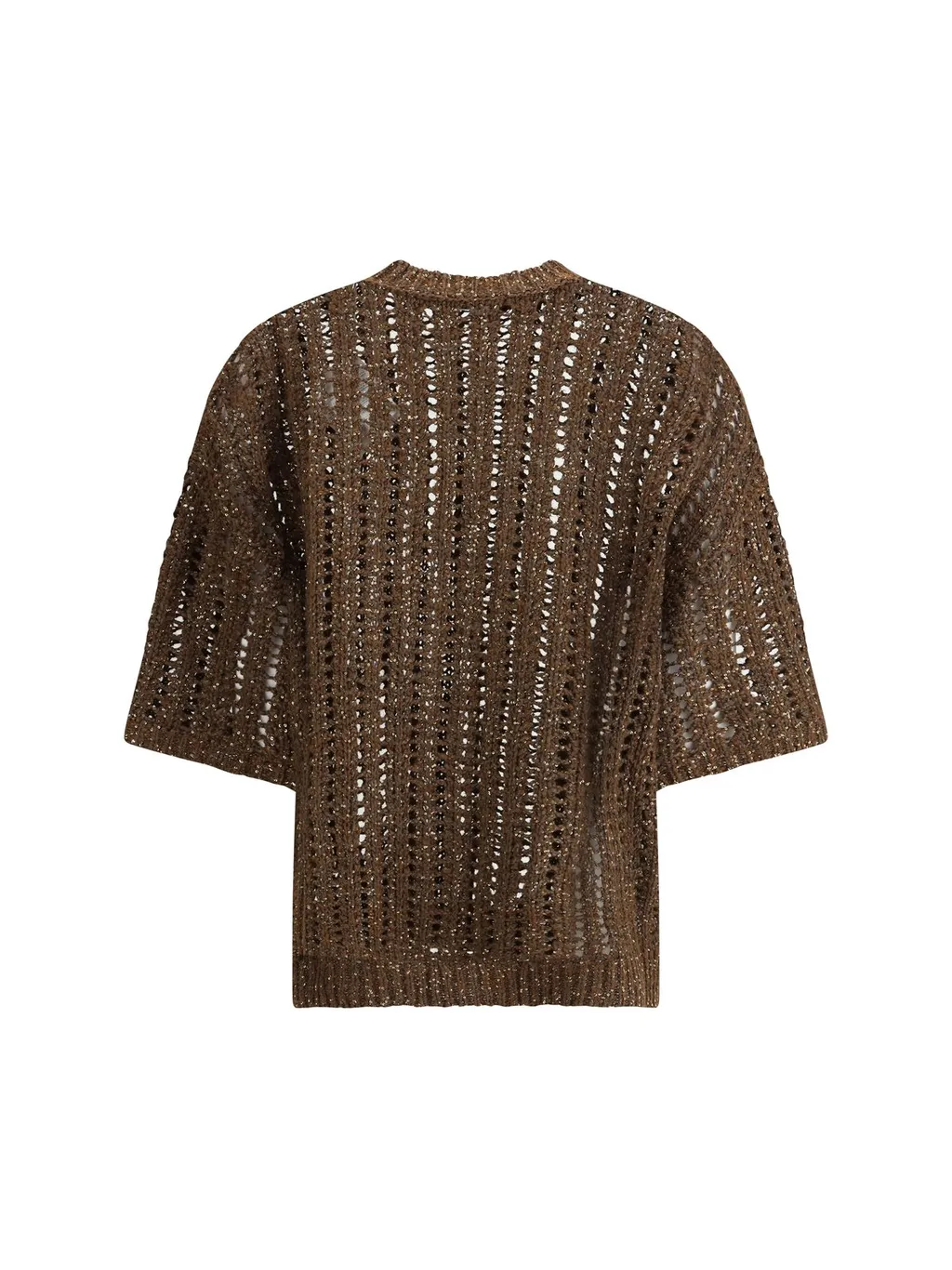 Short-Sleeved Crewneck Knitted Jumper